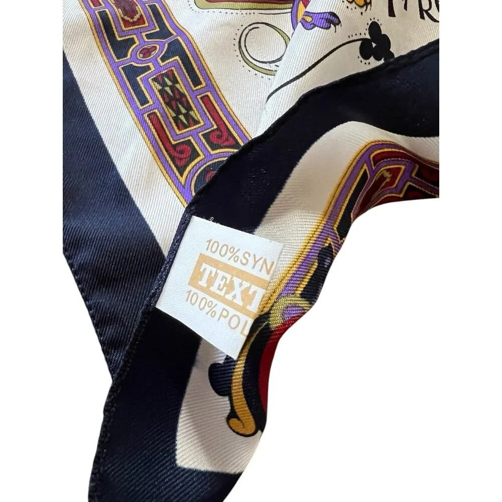 THE ‎ BOOK Of KELLS IRISH INSPIRED LONG SCARF, BLUE TRIM,  12 X 52